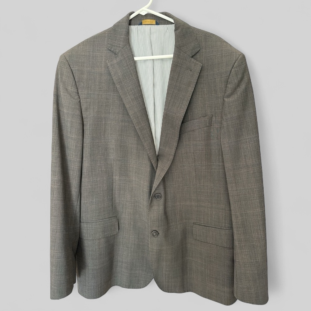 Brooks Brothers Sport Coat Explorer Regent Fit Gray Plaid 46R Wool - Picture 1 of 16